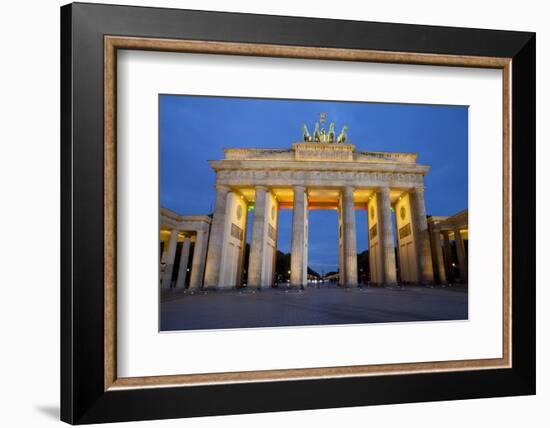 Brandenburg Gate at Night, Berlin, Germany, Europe-Miles Ertman-Framed Photographic Print