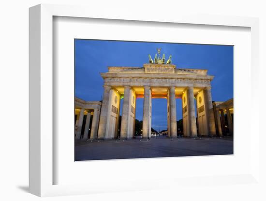 Brandenburg Gate at Night, Berlin, Germany, Europe-Miles Ertman-Framed Photographic Print