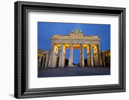 Brandenburg Gate at Night, Berlin, Germany, Europe-Miles Ertman-Framed Photographic Print