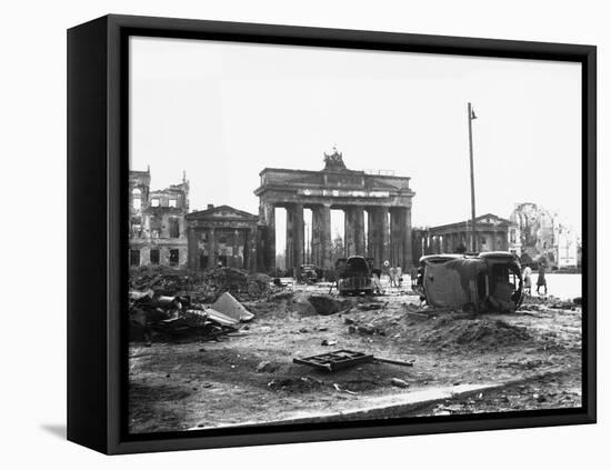 Brandenburg Gate, Berlin 1945-null-Framed Premier Image Canvas