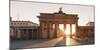Brandenburg Gate (Brandenburger Tor) at sunrise, Platz des 18 Marz, Berlin Mitte, Berlin, Germany-Markus Lange-Mounted Photographic Print