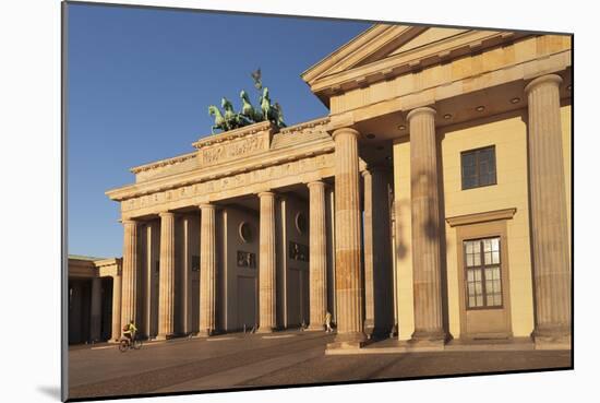 Brandenburg Gate (Brandenburger Tor) at sunrise, Quadriga, Berlin Mitte, Berlin, Germany, Europe-Markus Lange-Mounted Photographic Print