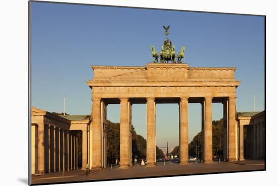 Brandenburg Gate (Brandenburger Tor) at sunrise, Quadriga, Berlin Mitte, Berlin, Germany, Europe-Markus Lange-Mounted Photographic Print