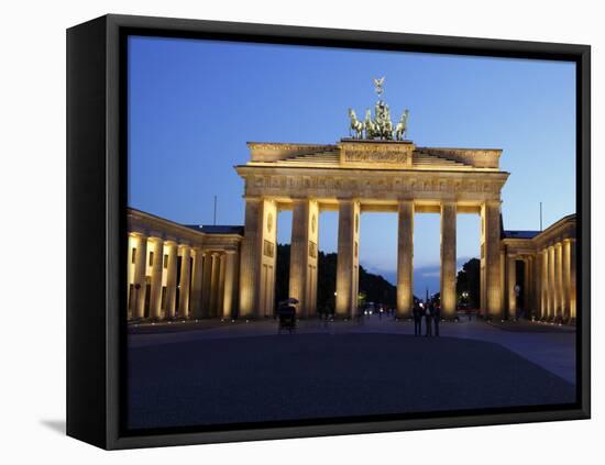 Brandenburg Gate Floodlit in the Evening, Pariser Platz, Unter Den Linden, Berlin, Germany, Europe-null-Framed Premier Image Canvas