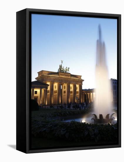 Brandenburg Gate, Floodlit, Pariser Platz, Unter Den Linden, Berlin, Germany, Europe-null-Framed Premier Image Canvas