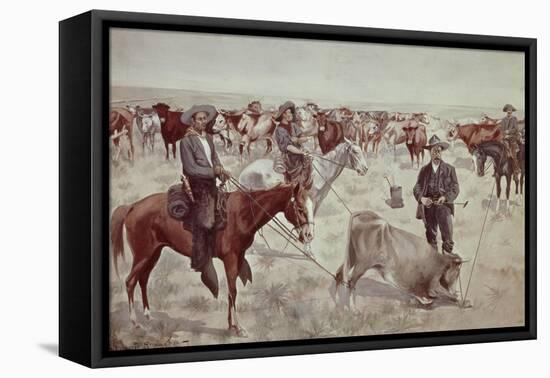 Branding a Steer-Frederic Sackrider Remington-Framed Premier Image Canvas