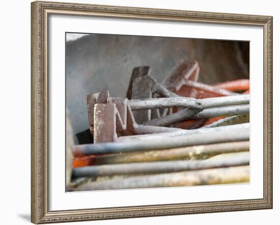 Branding Irons at Hughes Ranch near Stanford, Montana, USA-Chuck Haney-Framed Photographic Print