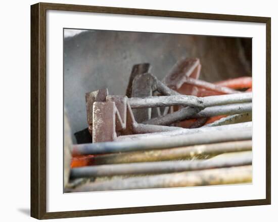 Branding Irons at Hughes Ranch near Stanford, Montana, USA-Chuck Haney-Framed Photographic Print