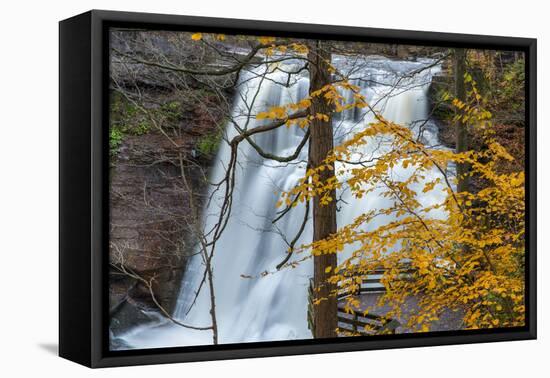 Brandywine Falls in Autumn in Cuyahoga National Park, Ohio, USA-Chuck Haney-Framed Premier Image Canvas