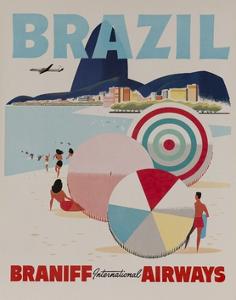 Braniff Airways Travel Poster, Brazil
