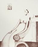 Woman with Book (Sepia)-Branko Bahunek-Collectable Print