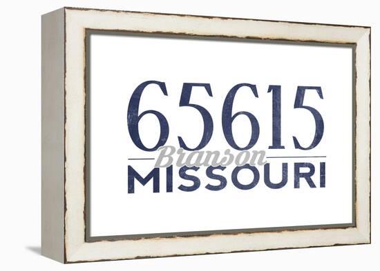 Branson, Missouri - 65615 Zip Code (Blue)-Lantern Press-Framed Stretched Canvas