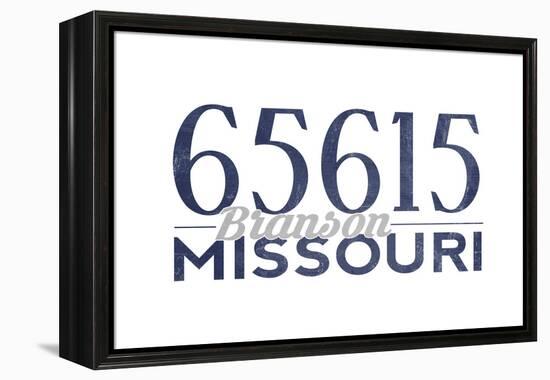 Branson, Missouri - 65615 Zip Code (Blue)-Lantern Press-Framed Stretched Canvas