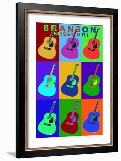 Branson, Missouri - Acoustic Guitar Pop Art-Lantern Press-Framed Art Print