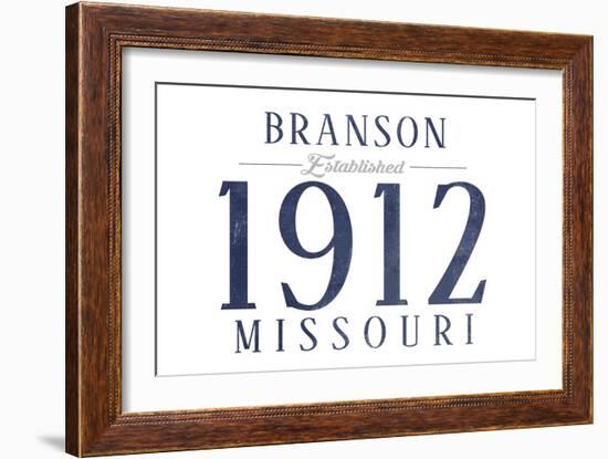 Branson, Missouri - Established Date (Blue)-Lantern Press-Framed Art Print