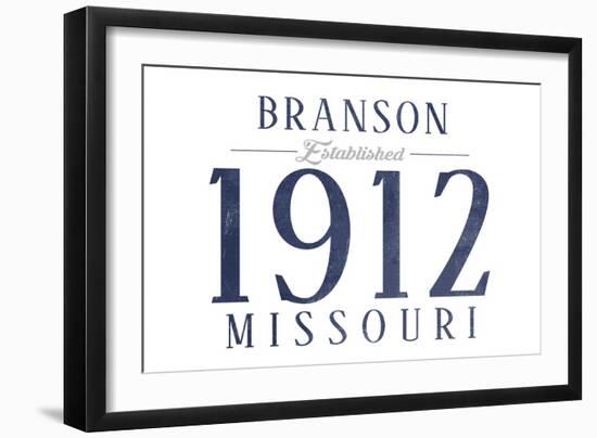 Branson, Missouri - Established Date (Blue)-Lantern Press-Framed Art Print