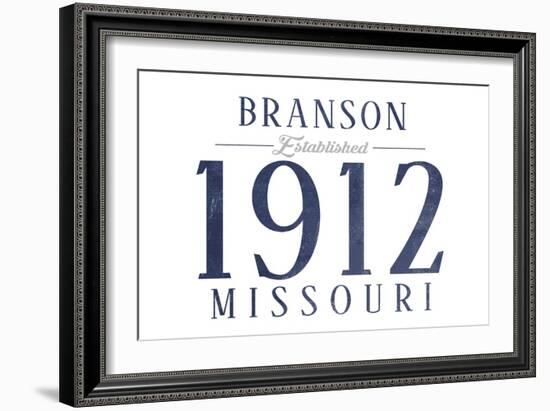 Branson, Missouri - Established Date (Blue)-Lantern Press-Framed Art Print