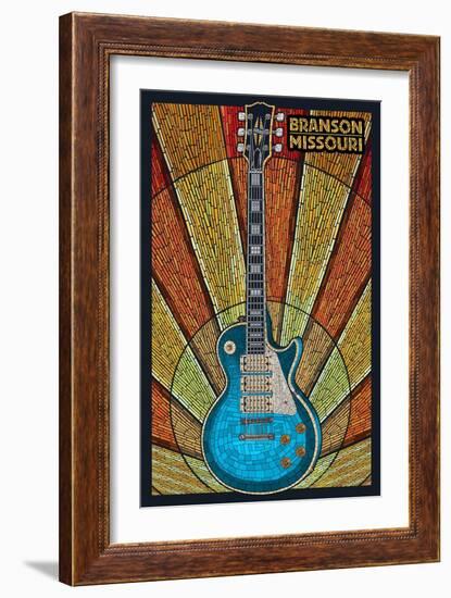 Branson, Missouri - Mosaic Guitar-Lantern Press-Framed Art Print