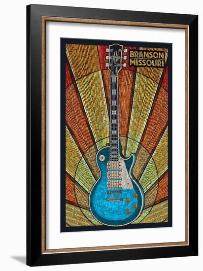 Branson, Missouri - Mosaic Guitar-Lantern Press-Framed Art Print