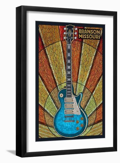 Branson, Missouri - Mosaic Guitar-Lantern Press-Framed Art Print