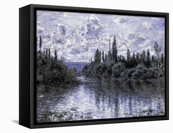 Bras de la Seine Pres de Vetheuil-Claude Monet-Framed Premier Image Canvas