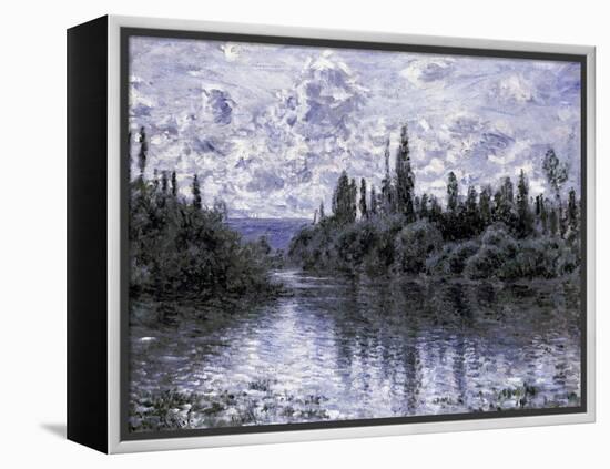 Bras de la Seine Pres de Vetheuil-Claude Monet-Framed Premier Image Canvas