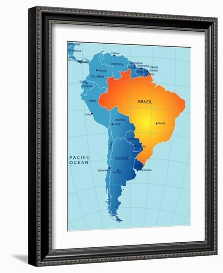 Brasil-charobna-Framed Art Print