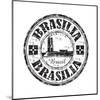 Brasilia Grunge Rubber Stamp-oxlock-Mounted Art Print