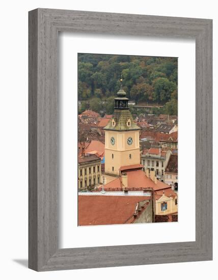 Brasov, Romania. Rooftops and city from hilltop.-Emily Wilson-Framed Photographic Print