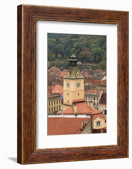 Brasov, Romania. Rooftops and city from hilltop.-Emily Wilson-Framed Photographic Print