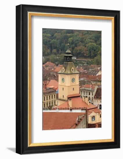 Brasov, Romania. Rooftops and city from hilltop.-Emily Wilson-Framed Photographic Print