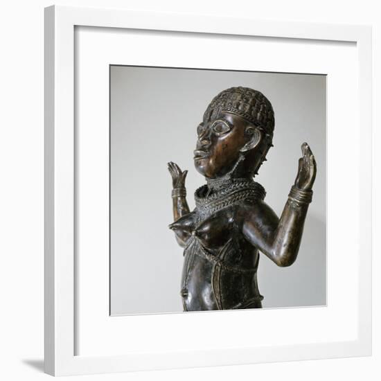 Brass figure of a woman, Benin culture, Nigeria-Werner Forman-Framed Giclee Print