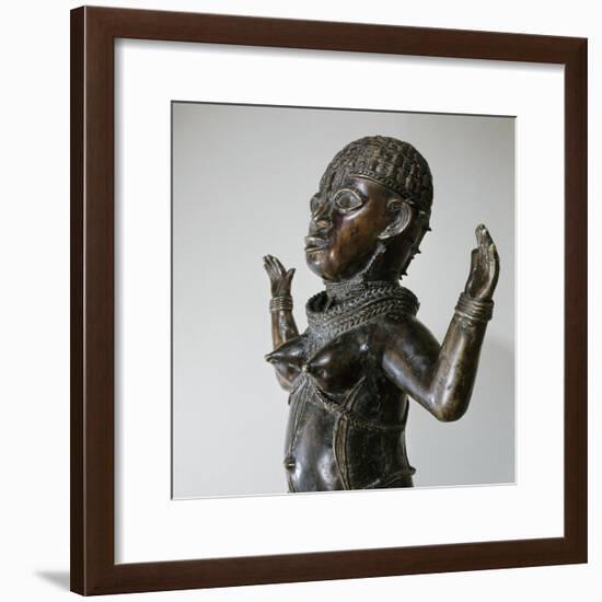 Brass figure of a woman, Benin culture, Nigeria-Werner Forman-Framed Giclee Print