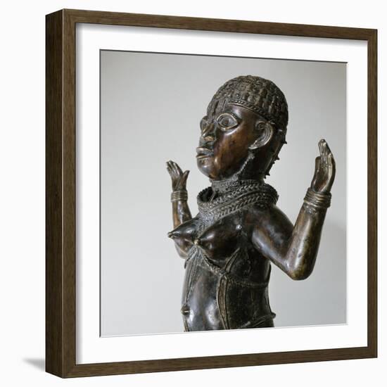 Brass figure of a woman, Benin culture, Nigeria-Werner Forman-Framed Giclee Print