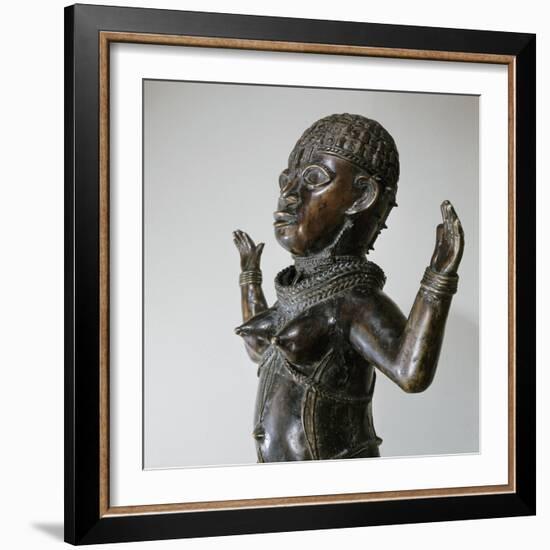 Brass figure of a woman, Benin culture, Nigeria-Werner Forman-Framed Giclee Print