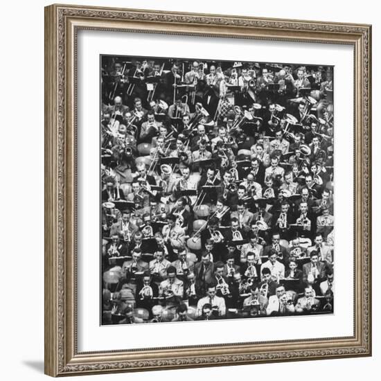 Brass Horn Players from Churches All over German Playing Together for "Evangelical Trombone Day."-Michael Rougier-Framed Photographic Print