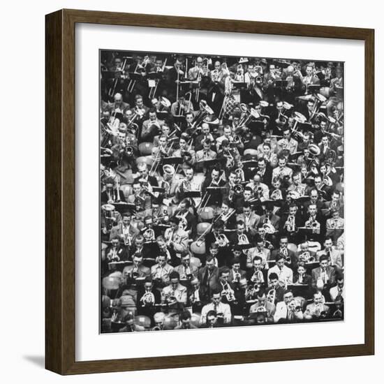 Brass Horn Players from Churches All over German Playing Together for "Evangelical Trombone Day."-Michael Rougier-Framed Photographic Print