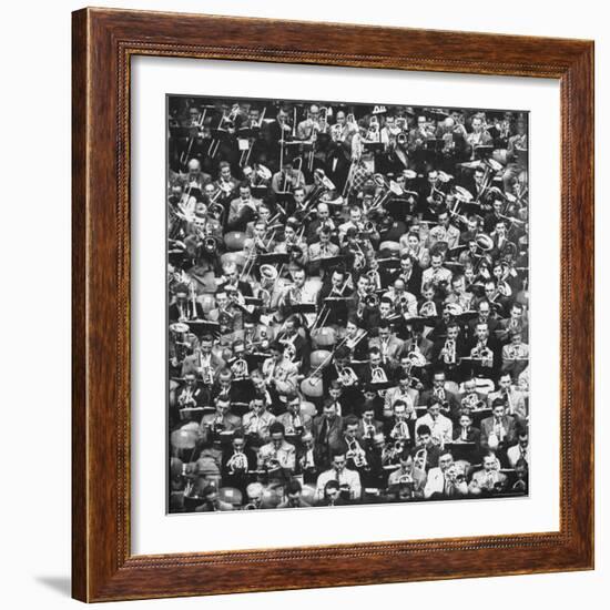 Brass Horn Players from Churches All over German Playing Together for "Evangelical Trombone Day."-Michael Rougier-Framed Photographic Print