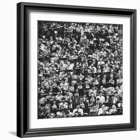 Brass Horn Players from Churches All over German Playing Together for "Evangelical Trombone Day."-Michael Rougier-Framed Photographic Print