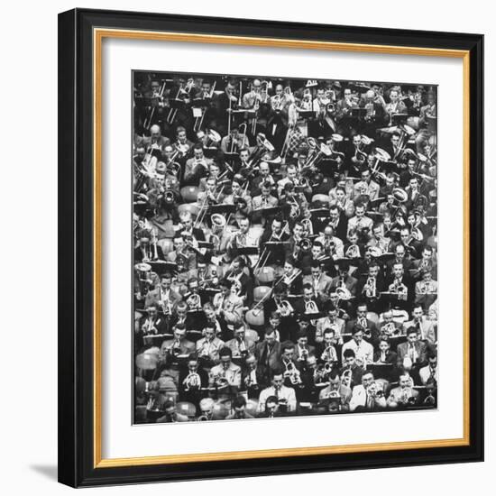 Brass Horn Players from Churches All over German Playing Together for "Evangelical Trombone Day."-Michael Rougier-Framed Photographic Print