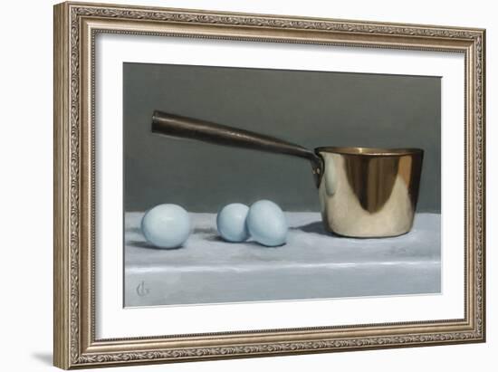 Brass Pan and Blue Eggs, 2011-James Gillick-Framed Giclee Print