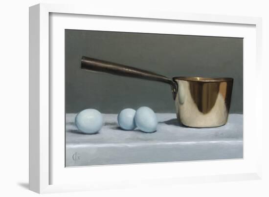 Brass Pan and Blue Eggs, 2011-James Gillick-Framed Giclee Print