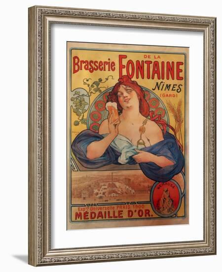 Brasserie Fontaine-null-Framed Giclee Print