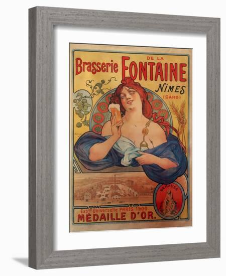 Brasserie Fontaine-null-Framed Giclee Print