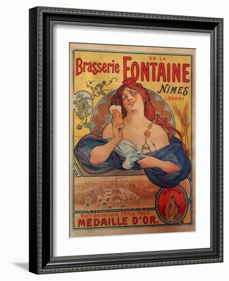 Brasserie Fontaine-null-Framed Giclee Print