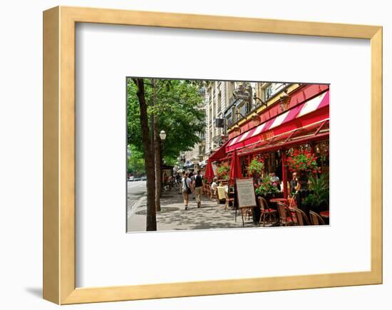 Brasserie La Taverne on Boulevard des Italiens, Paris, Ile de France, France-null-Framed Art Print