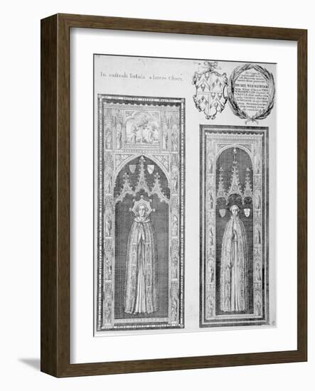 Brasses of John Newcourt and Brome Whorewood in Old St Paul's Cathedral, City of London, 1656-Wenceslaus Hollar-Framed Giclee Print