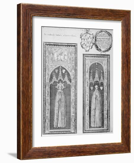 Brasses of John Newcourt and Brome Whorewood in Old St Paul's Cathedral, City of London, 1656-Wenceslaus Hollar-Framed Giclee Print