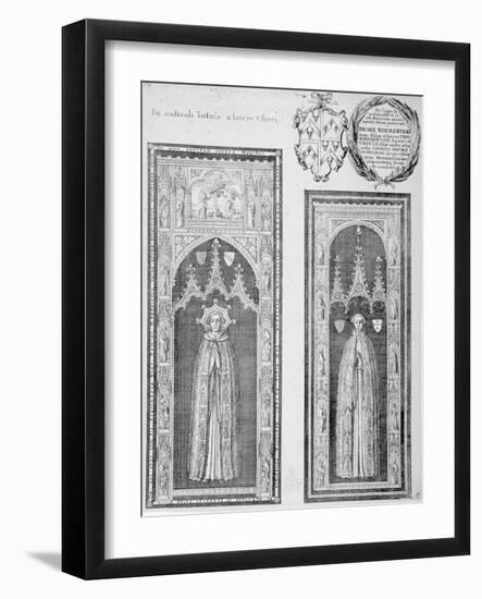 Brasses of John Newcourt and Brome Whorewood in Old St Paul's Cathedral, City of London, 1656-Wenceslaus Hollar-Framed Giclee Print