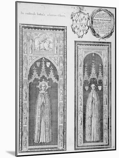 Brasses of John Newcourt and Brome Whorewood in Old St Paul's Cathedral, City of London, 1656-Wenceslaus Hollar-Mounted Giclee Print